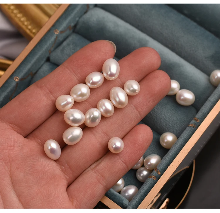 2 шт. AA свободные бусины пресноводного жемчуга белого лоток для яиц/рис