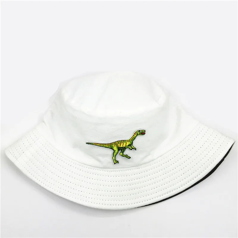 

2020 new style dinosaur embroidery Bucket Hat Fisherman Hat outdoor travel hat Sun Cap Hats for men and Women 92