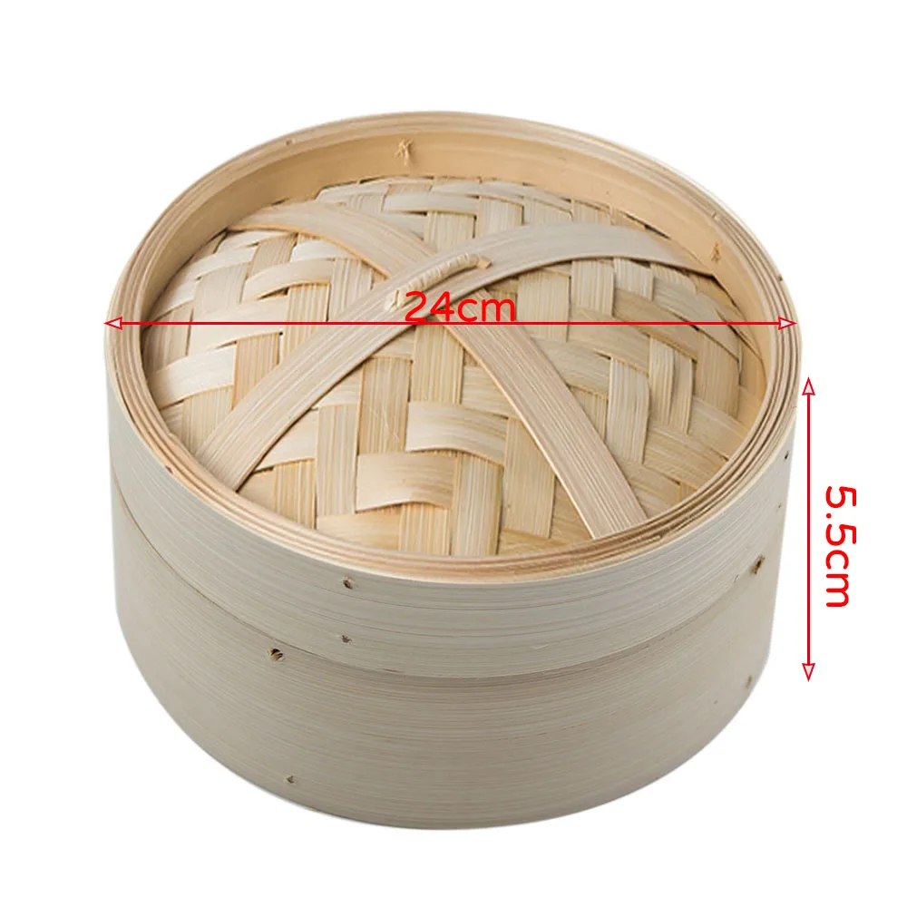 

1 Set Handmade Chinese Dumplings Bamboo Steamer Cooker Anti-scald with Handle