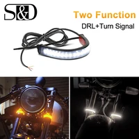 15cm 36 led motorcycle led fork turn signal strip light drl flexible white amber blinker moto lamp flasher ring