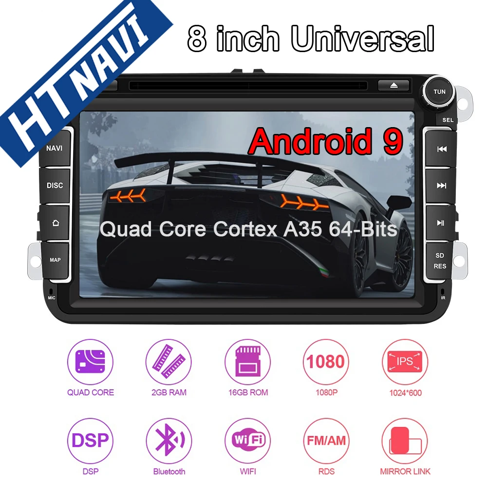 Android 9 автомобильный мультимедийный плеер навигация Стерео Авторадио 2 Din для Skoda