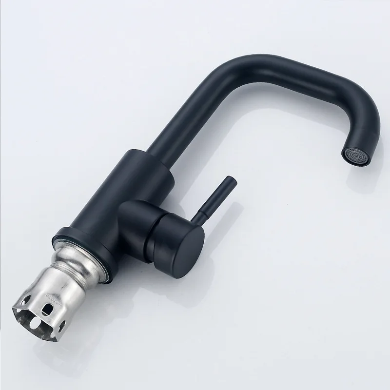 

Matte Black Modern Basin Sink Faucet Stainless Steel Hot Cold Bathroom Wash Mixer Crane Tap Single Lever Handle Faucet