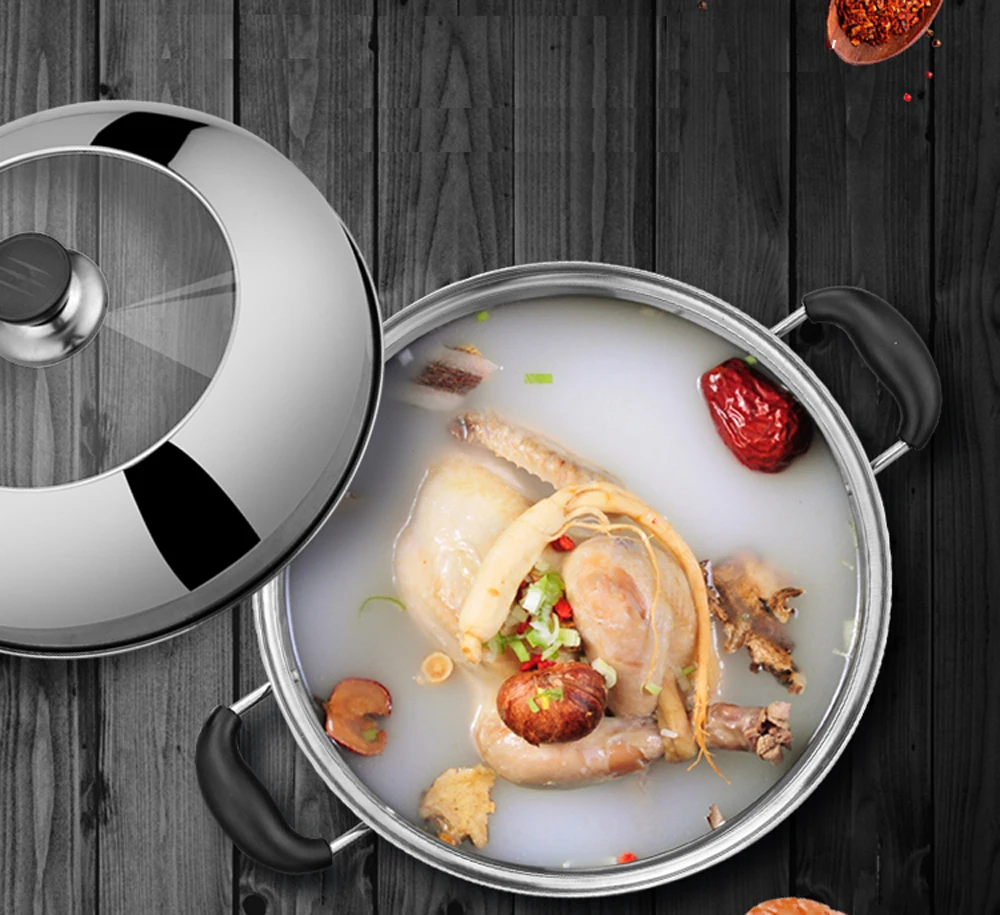 Пароварка с двойным бойлером кастрюля из нержавеющей стали 26 36 см утолщенная 2 5