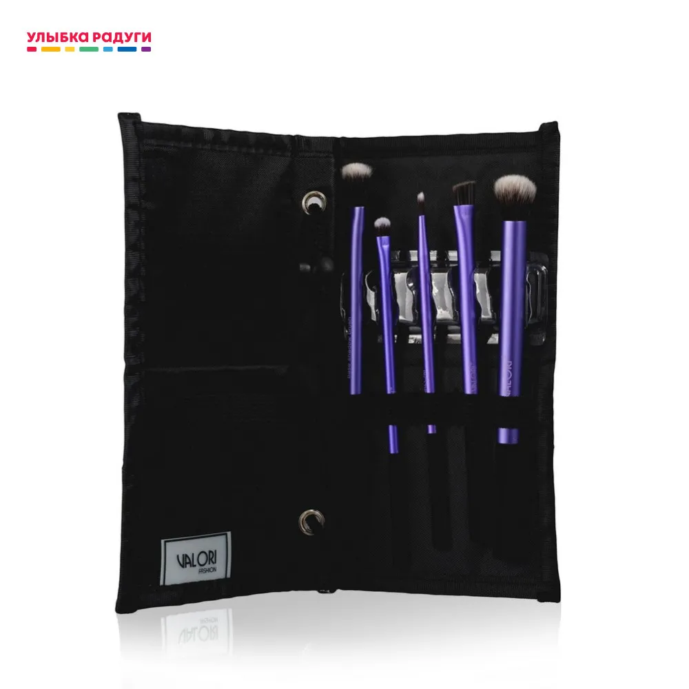 Набор кистей для макияжа глаз Valori 5шт + чехол | Красота и здоровье