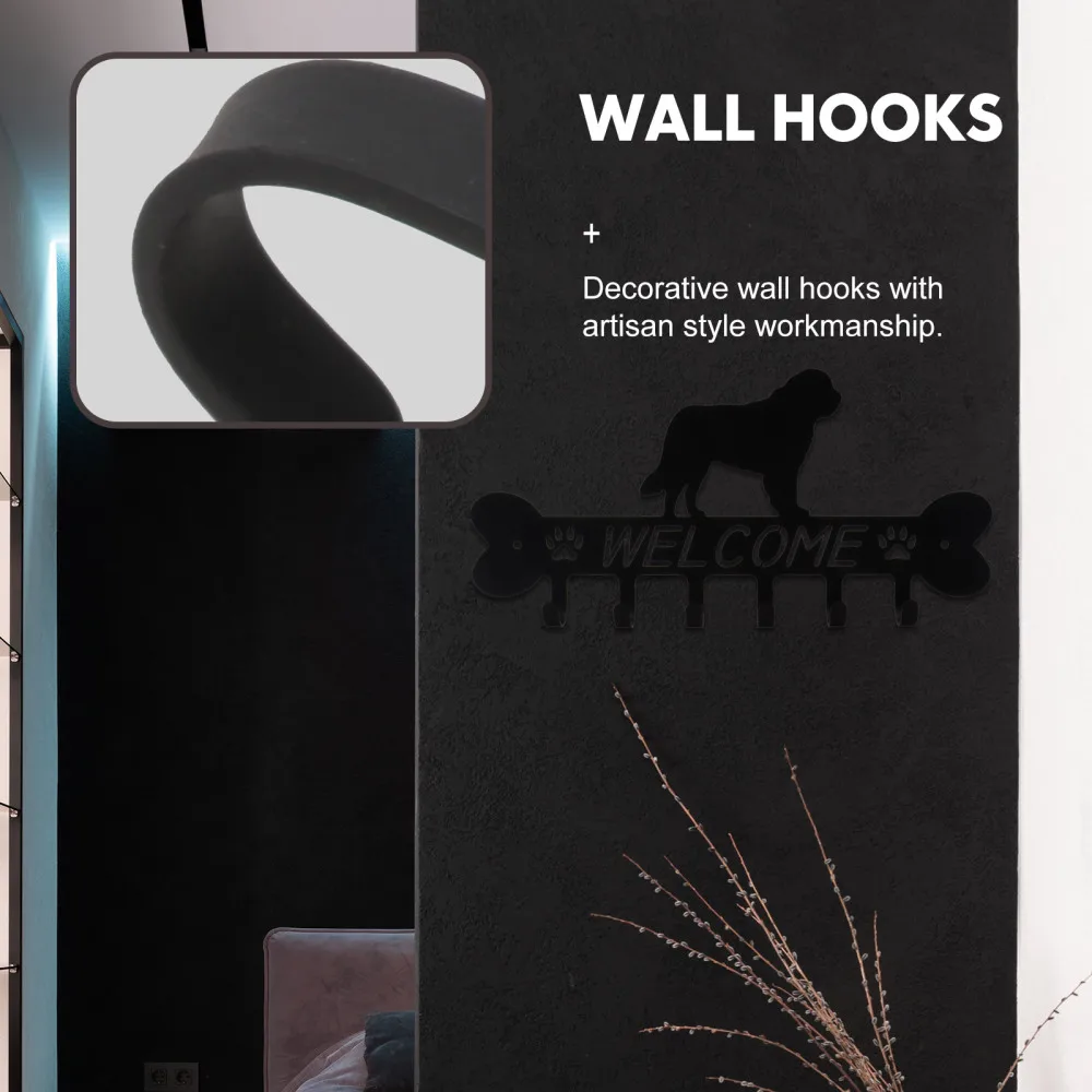 

1Pc Durable Wall-mounted Hook Iron Multifunction Clothes Hook for Home Black