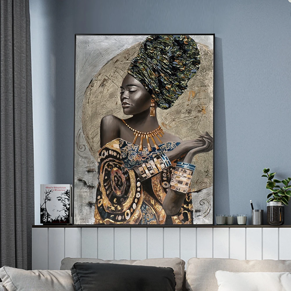 

African Black Woman Graffiti Art Posters And Prints Abstract African Girl Canvas Paintings On The Wall Art Pictures Wall Decor