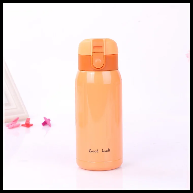 Bpa free, 360 мл, мини-термос для детских вещей, чашка из нержавеющей стали, вакуумная колба, портативная, детская, школьная, молочная, термальная бутылка с веревкой - Цвет: Оранжевый
