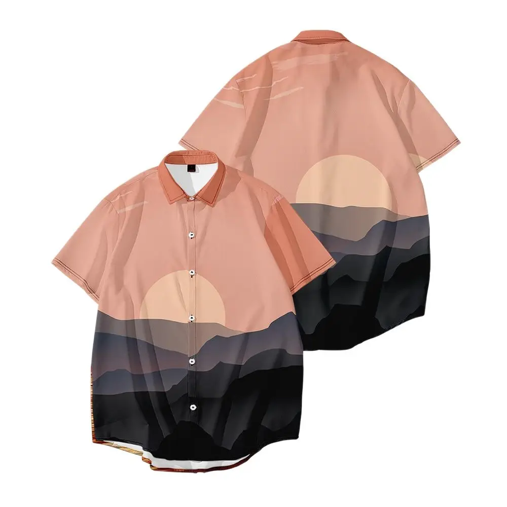 

Мужские Гавайские пляжные рубашки с принтом и завышенной талией, летние праздничные Модные топы для отпуска, Повседневная рубашка с коротк...
