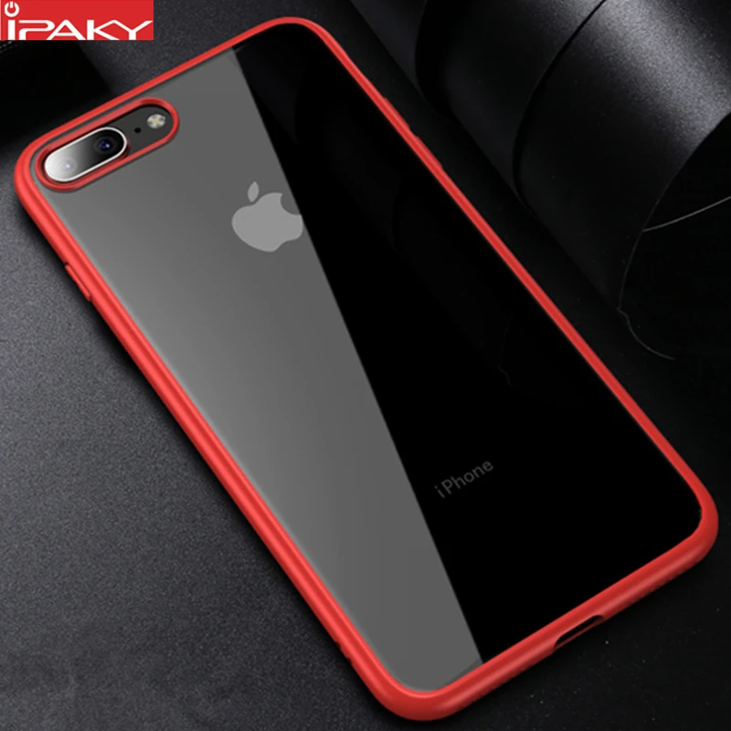 Чехол для iPhone 8 IPAKY XS MAX Простой Прозрачный ударопрочный гибридный чехол из ТПУ и