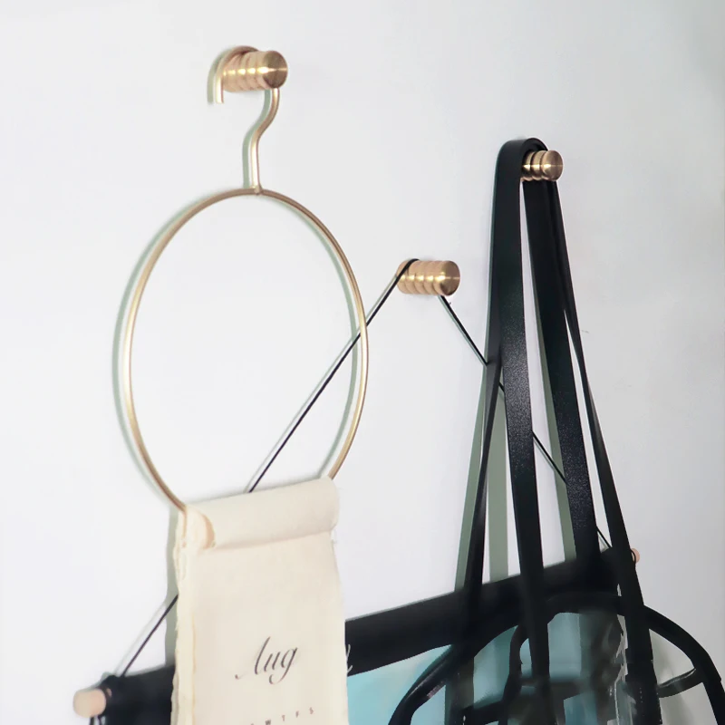 Скандинавский латунный металлический настенный крюк для крыльца шкаф с ручкой