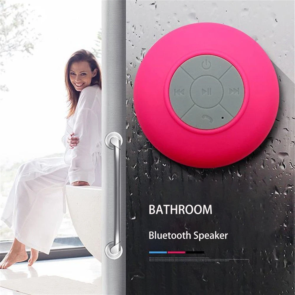 

Shower Speaker Waterproof Wireless Bluetooth Sucker Bass With Micro Phone Function Hands-free Music for Car Bathroom Office Home