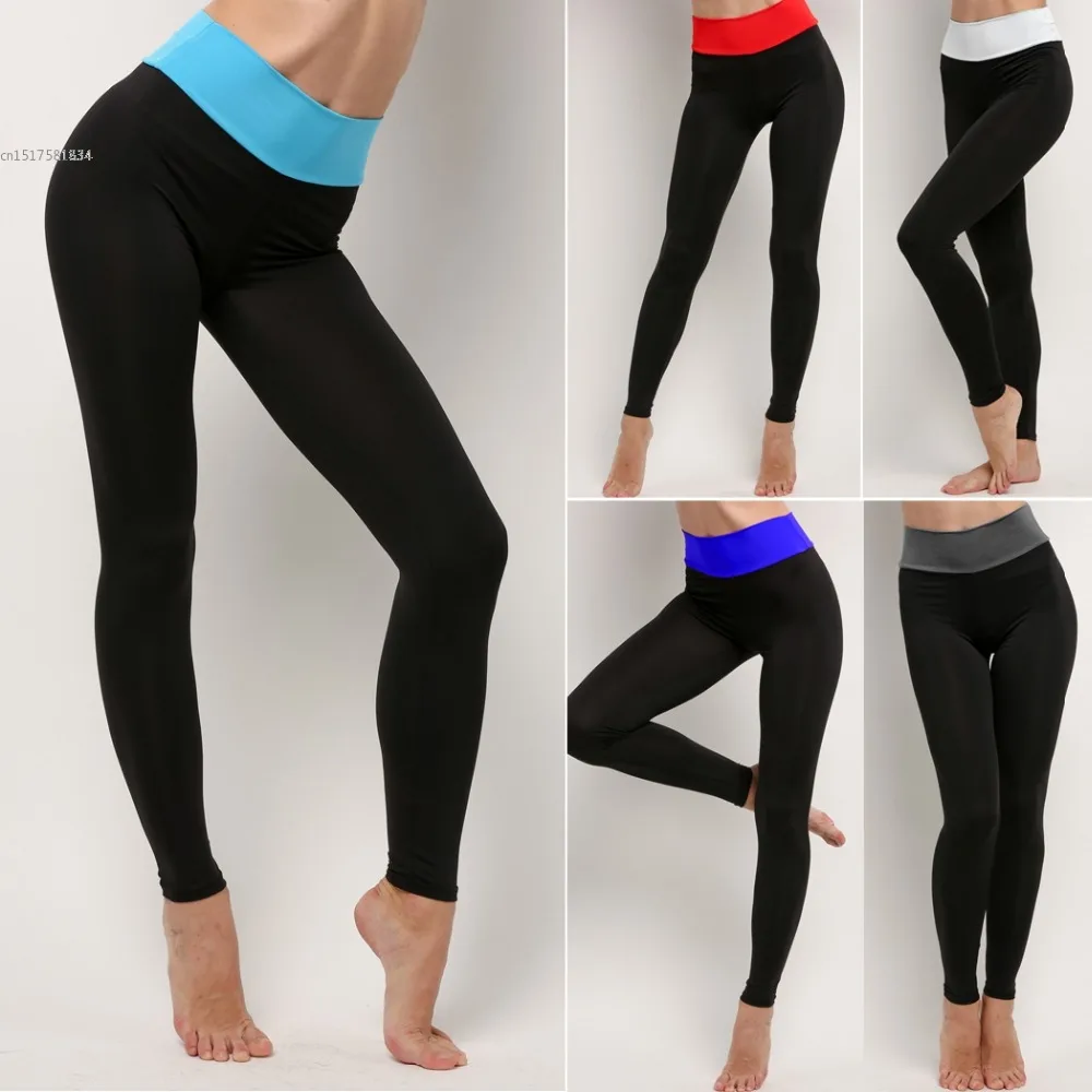 Женские сексуальные черные спортивные штаны с высокой талией модные леггинсы