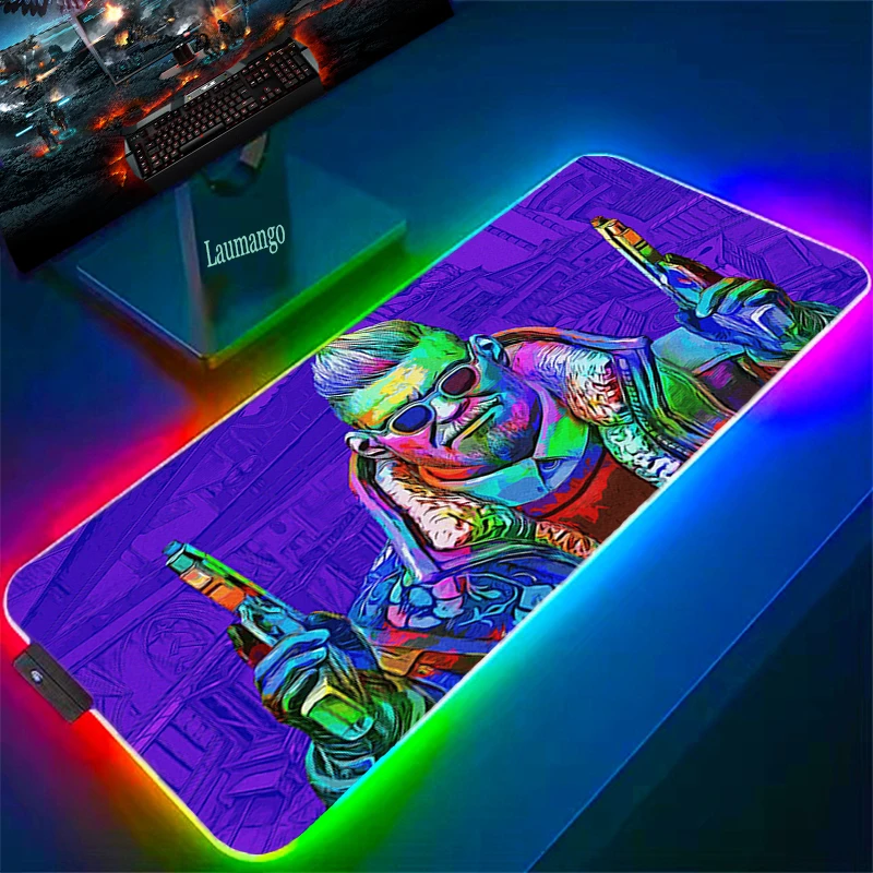 

Computer Mousepad Anime Carpet Game CS GO Large RGB LED Backlit Mat Gamer Desk Pad Mouse Deskpad Deskmat Gaming Table Carpets