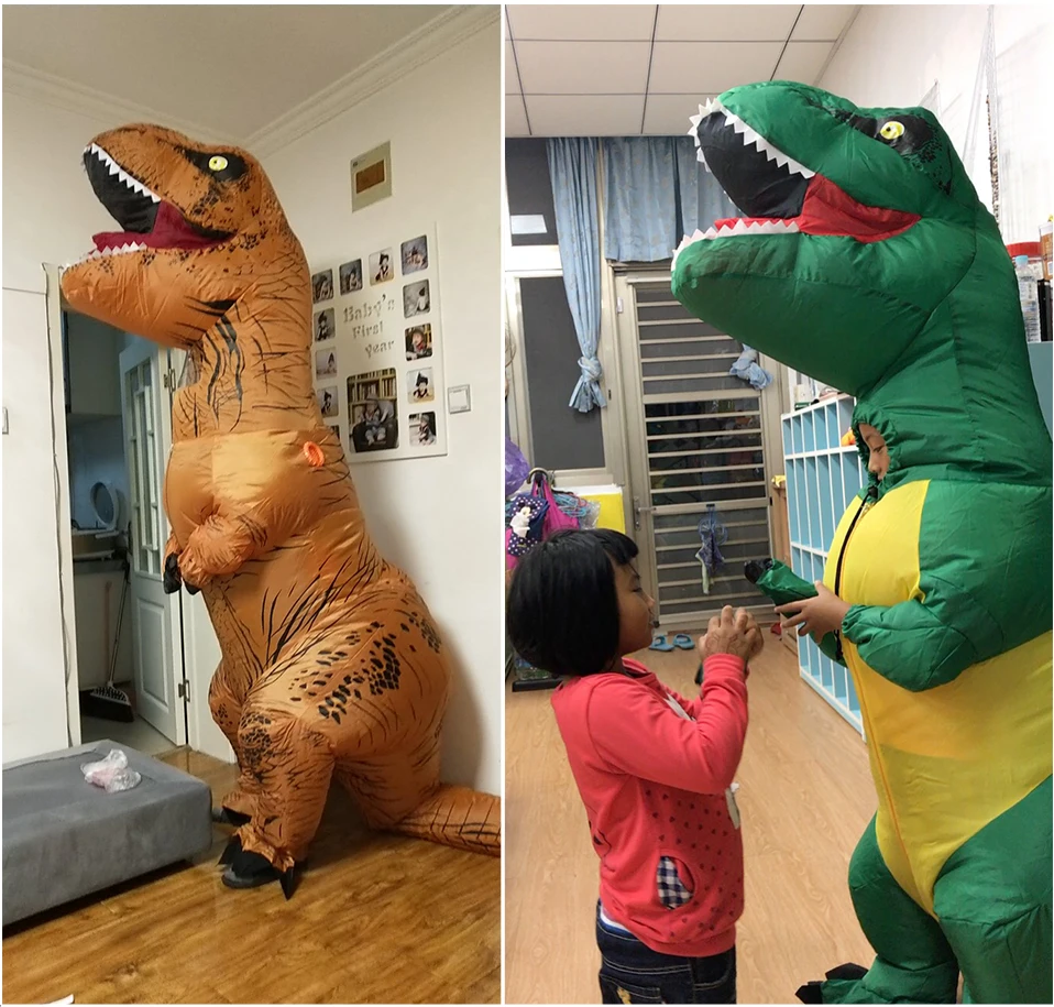 JYZCOS динозавр T REX надувной костюм для женщин и мужчин Детский карнавальный костюм для Хэллоуина карнавальный костюм талисман вечерние Purim костюм