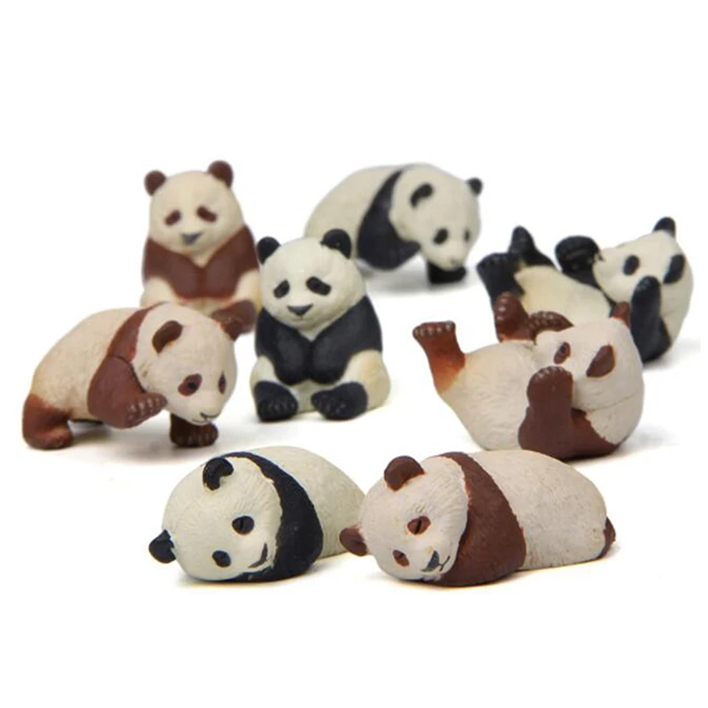 

4 шт./компл. милая панда мох микродержатка статуэтка украшение из смолы смешная панда детские искусственные миниатюры