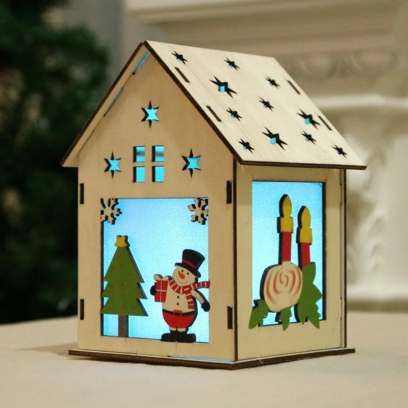 Светодиодная подсветка сделай сам деревянный дом украшение для рождественской