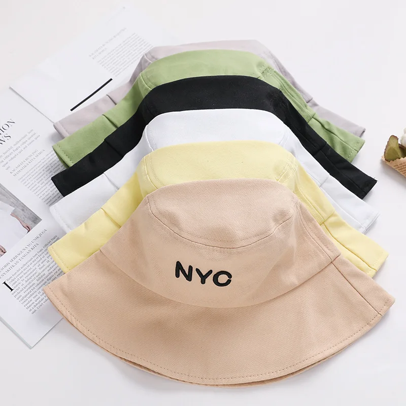 Панама женская с вышивкой в виде Нью Йорка милая шапка мешок плоским верхом для