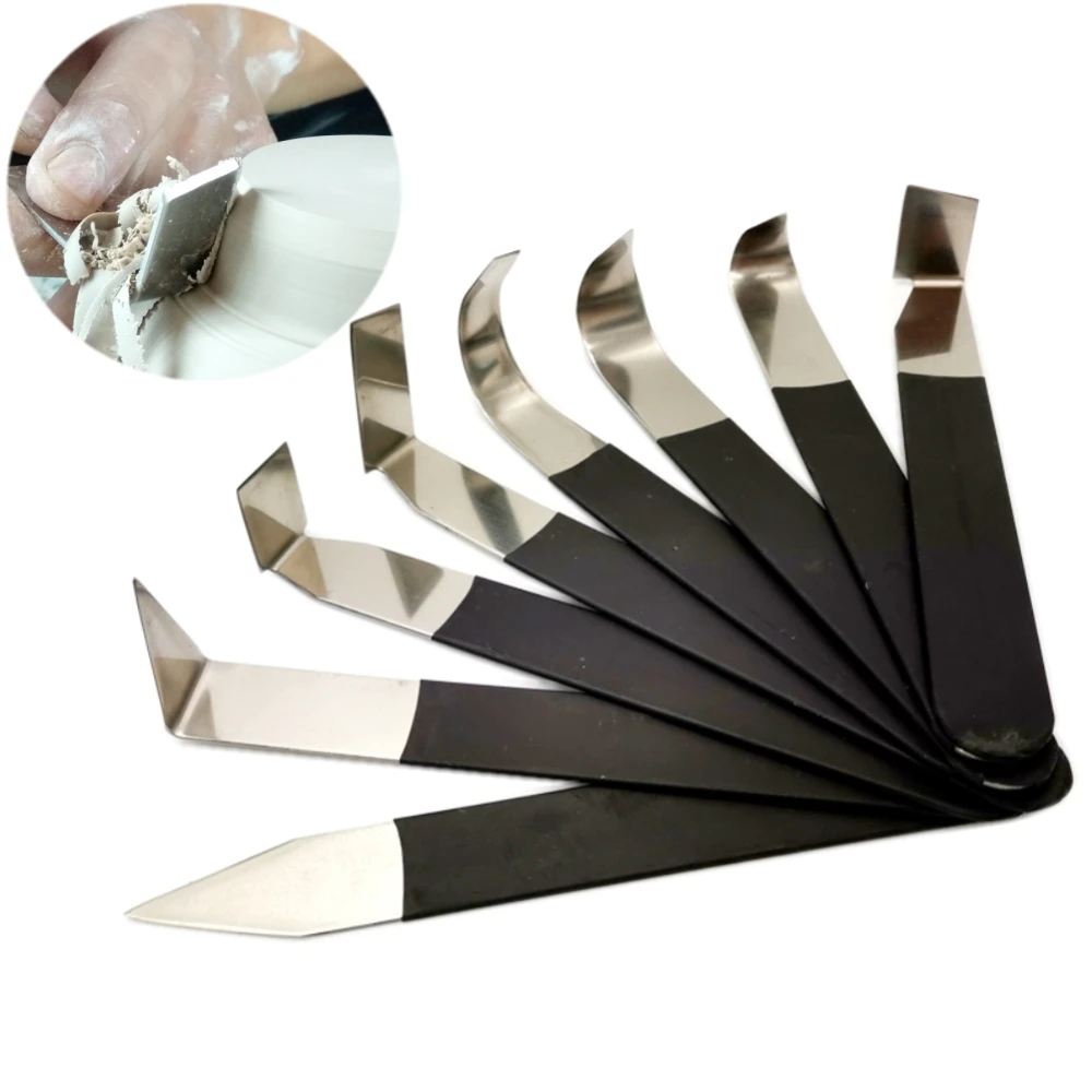 

8 PCS Ceramic Tools Stainless Steel Pottery Clay Sculpture Knives Pottery Tools