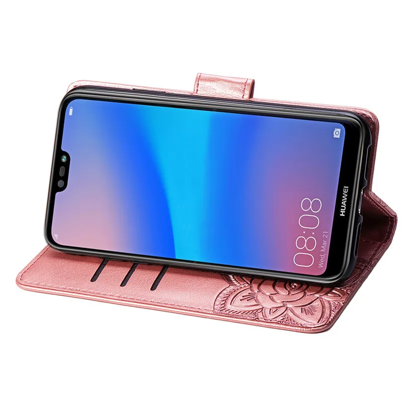 Кожаный чехол-книжка с 3D изображением бабочки для Huawei Nova 3i силиконовый