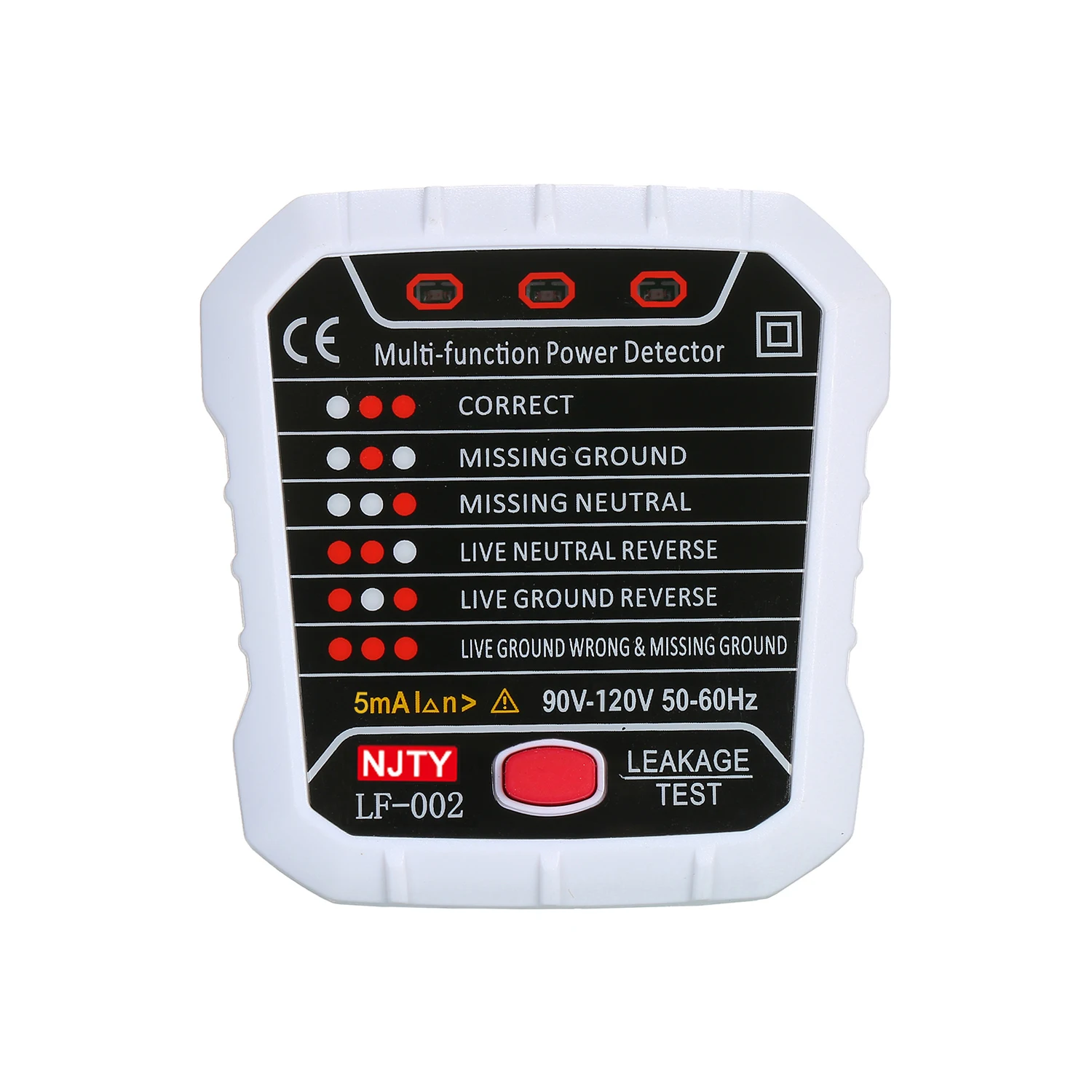 Проверка электрической розетки NJTY Advanced RCD детектор полярности цепи настенный