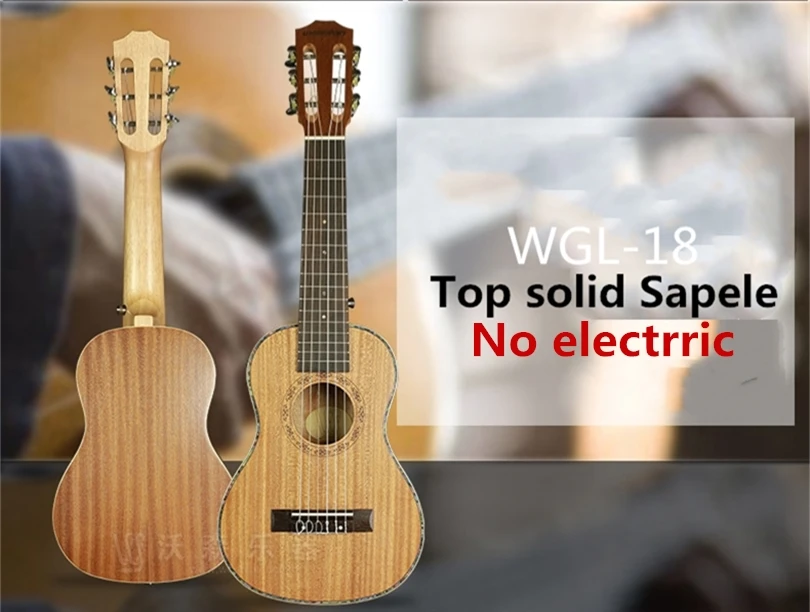 WGL-18 Топовая акустическая электрическая Guitalele Guilele 28 в мини-гитара 6 струн укулеле гитара ra красное дерево Акация ель Sapele - Цвет: WGL-18