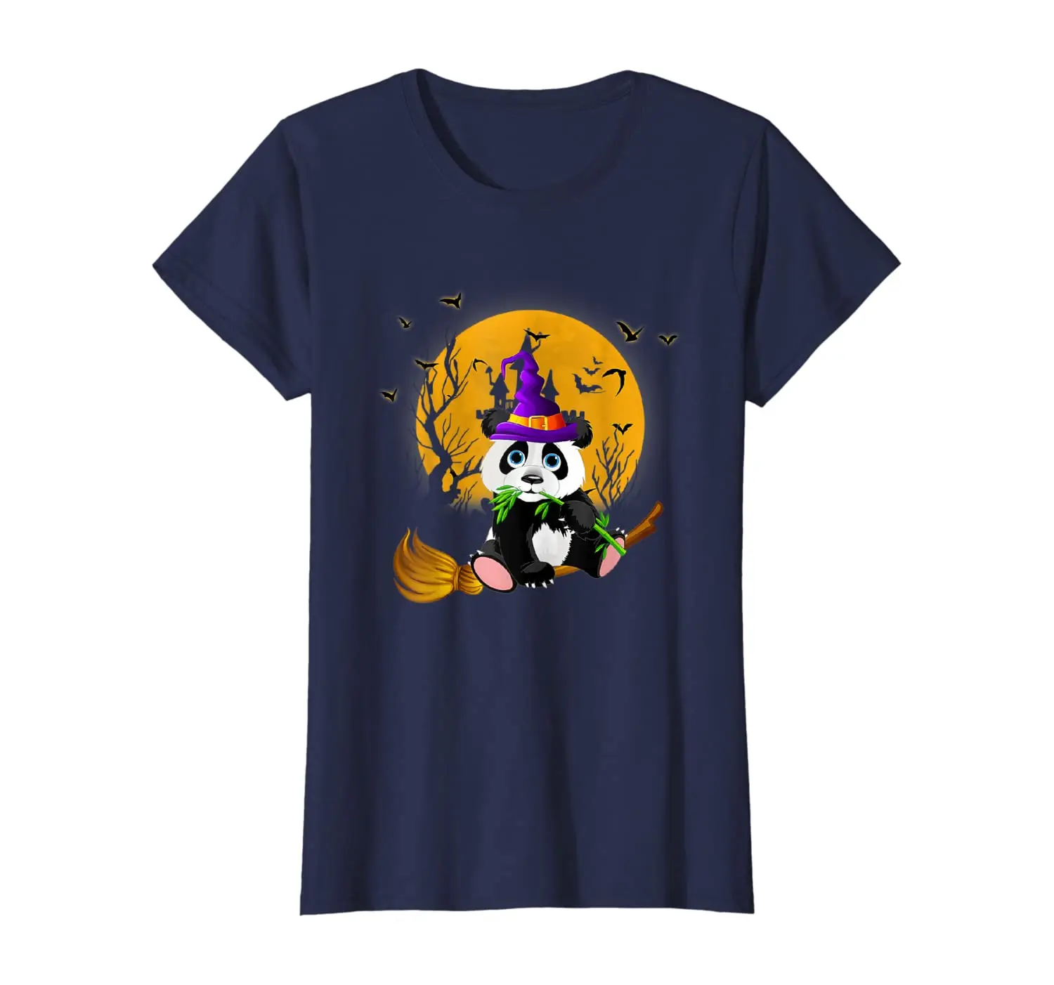 

Happy Halloween Pumpkin Panda Witch Cute Hat Gift T-Shirt New Summer Cool Women Tee 2020 Breathable Cotton Short Sleeve T Shirt