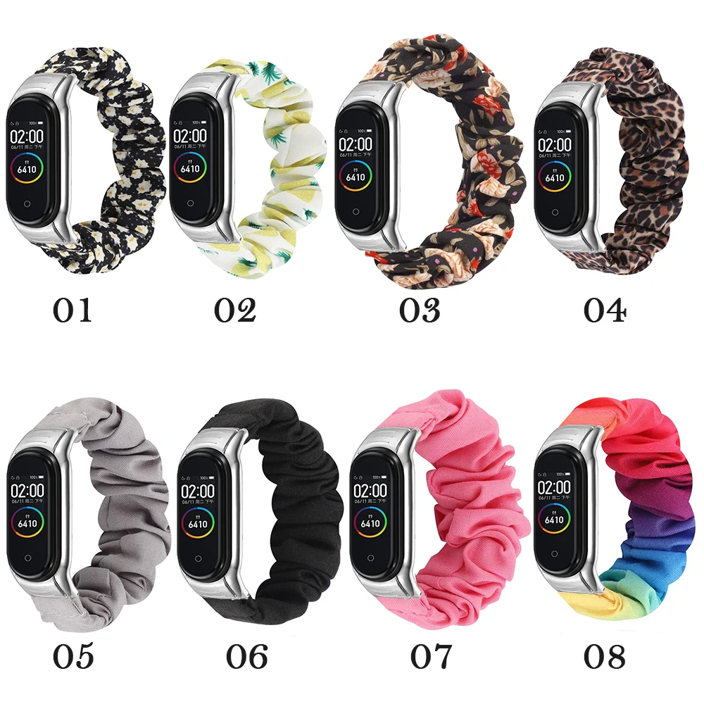 

Fashion Scrunchie Elastic Strap for Xiaomi Mi Band 4 3 Replacement Wristband Breathable Washable Soft Bracelet Smart Accessory