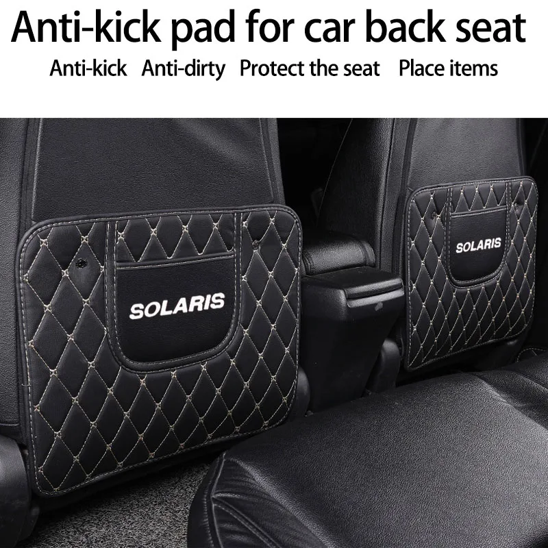 

Car Seat Anti-kick Pad Protection Pad Car Decor for Hyundai Solaris Leather Custom Car Seat Cover Set Luxury Car Accessories