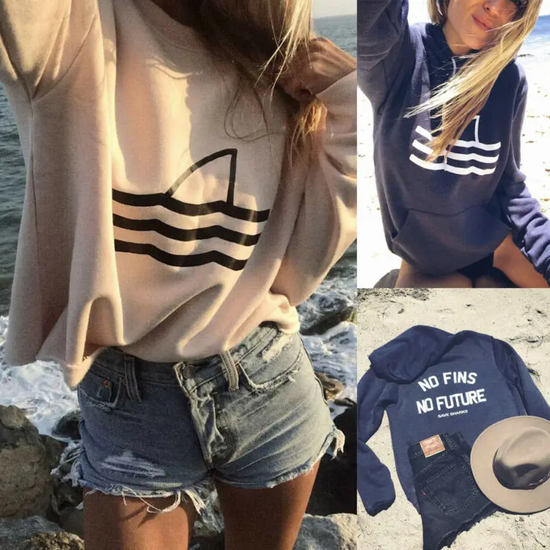 Новая модная женская блузка с длинным рукавом толстовки принтом свитер зимний