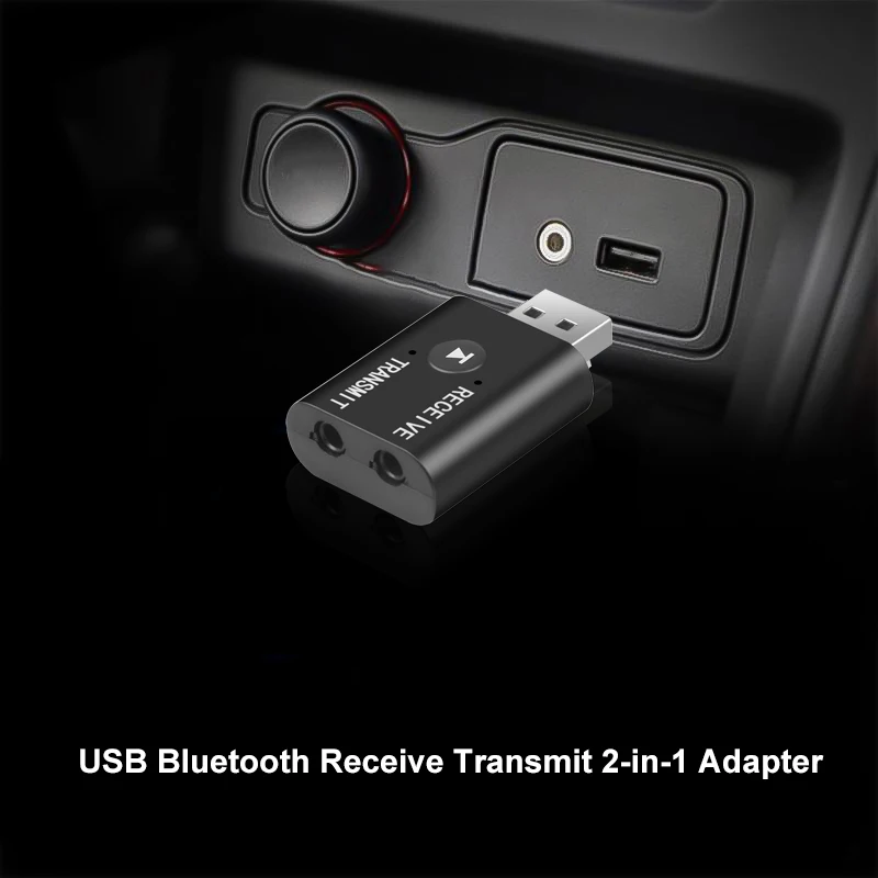 Bluetooth 5.0 Car Kit Audio tx rx 2 In 1 Receiver Transmitter aptx AUX RCA USB Adapter 3.5mm Jack For Earphone TV Auto | Автомобили и