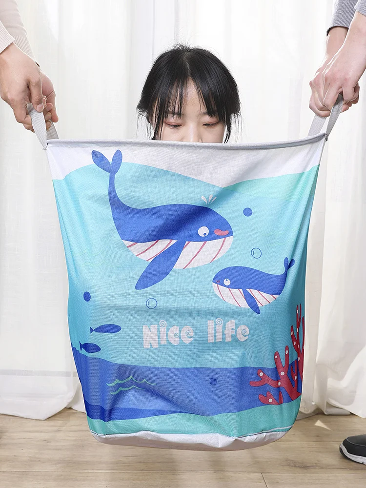 

Japan Folding Laundry Basket with Handle Round Dirty Clothing Hamper Laundry Bag for Children Toy Clothes
