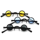 Женские винтажные маленькие круглые солнцезащитные очки ретро черный металл стимпанк Солнцезащитные очки мужские солнцезащитные очки