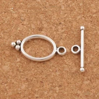 oval dots ring alloy toggle clasp jewelry findings fit bracelets l843 40sets zinc alloy