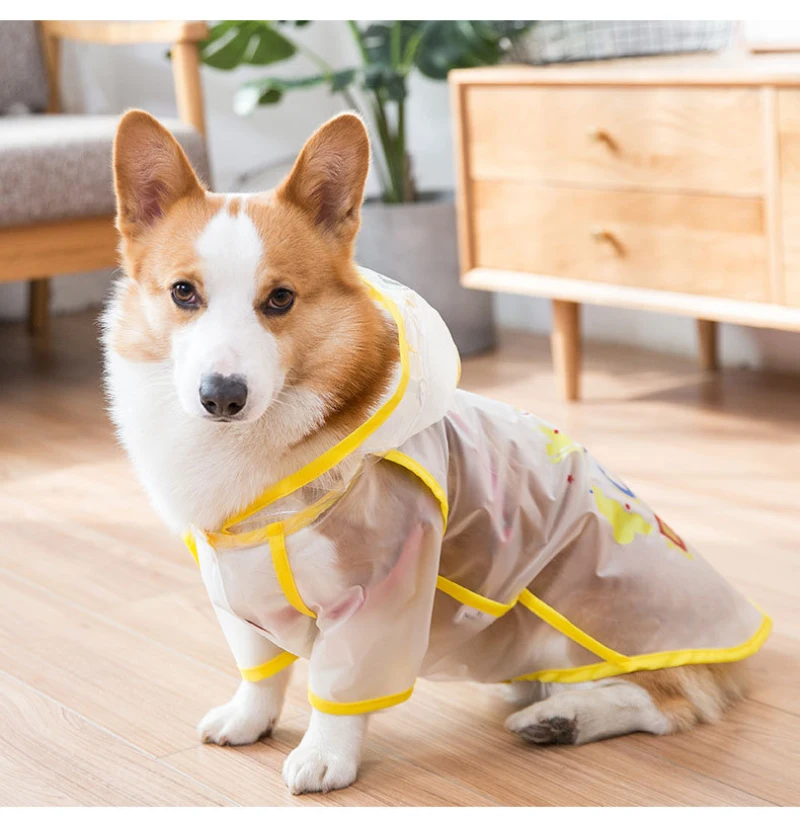 Дождевик для собак одежда корги дождевик домашних животных куртка с вышивкой
