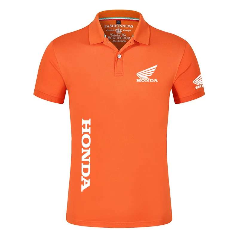 

New Men's Honda Motorcycle Logo Polo Shirt Comfortable Summer Short Sleeve T-shirt Classic Tee Men's Cotton Casual Sports Top
