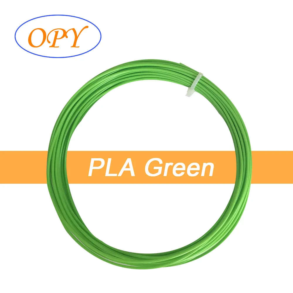 PLA Green 10m 3D печатная ручка материал Блестящий деревянный мрамор шелк золотая нить 10 м 1,75 мм Rohs Fdm впечатляющая масса термопластичная жесткая нить - Цвет: PLA Green 10m