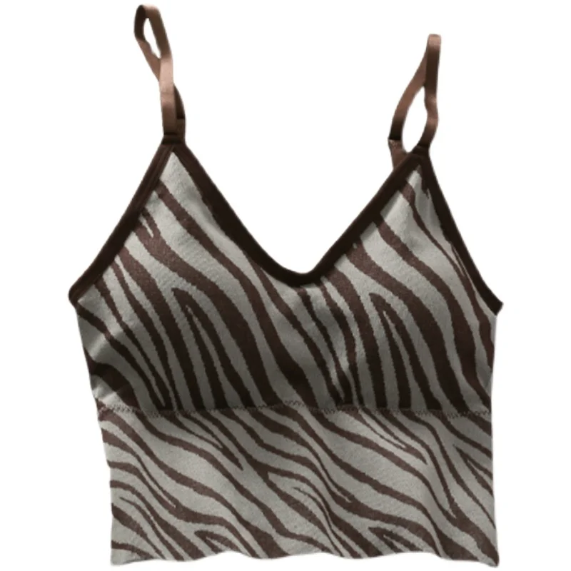 

Heliar Women Stripes Underwear Crop Tops Women Casual Fashion Women Lingirie Cross Crop Tops For Summer Women Bra