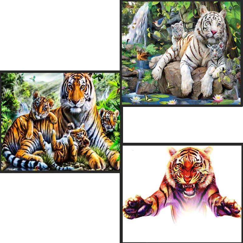 Алмазная живопись тигра 5D DIY алмазная вышивка из мультфильма бриллиантовая