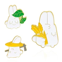 fashion rabbit lapel pins cartoons anime enamel badges brooches for women cute metal decorative hijab pins jewelry on backpack