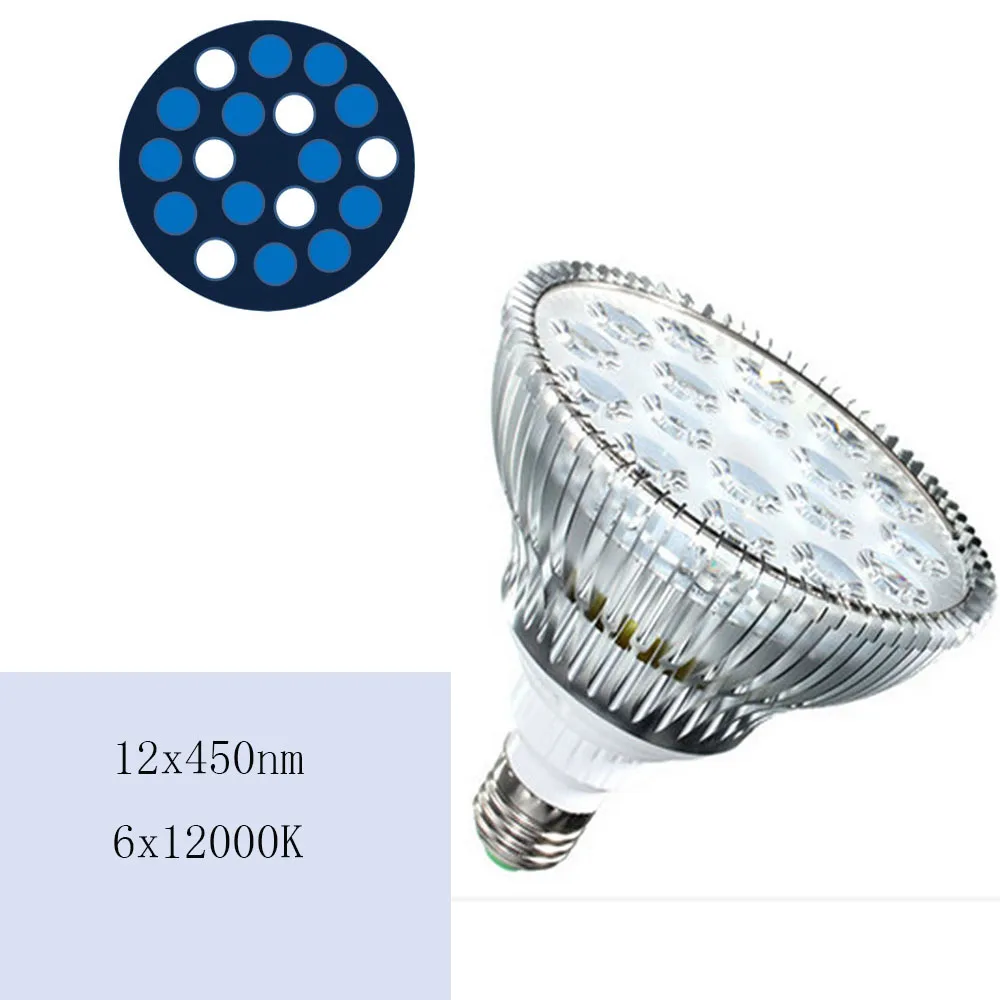 Полноспектральный светодиодный светильник E27 54 Вт для аквариума PAR38 Светодиодный