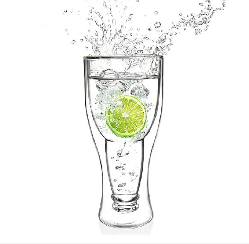 Высококачественное боросиликатное креативное стекло для пива двойная чашка