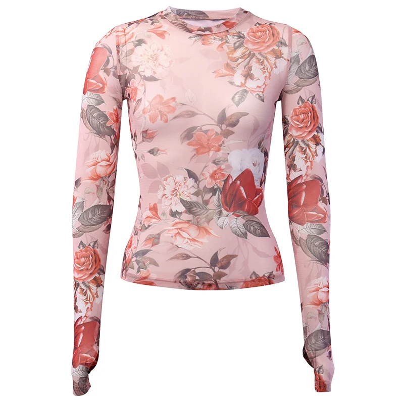 2020 женские сетчатые прозрачные блузки с оборками и топы рубашка длинным рукавом