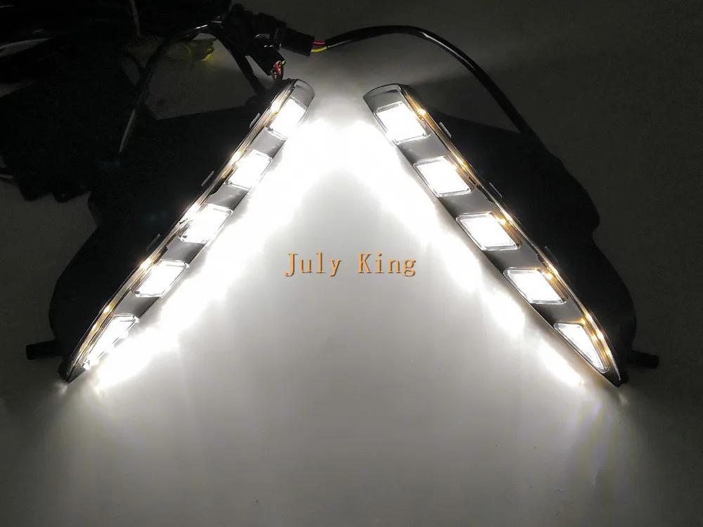 July King светодиодный чехол для дневных ходовых огней для VW scirocco 2008-14, Белый DRL+ Ice Blue Night DRL+ желтый стример поворотников