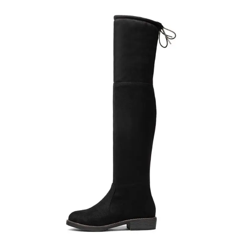 KemeKiss Over The Knee Boots For Women Casual Zipper Flats Shoes Comfort Soft Stretch Thigh High Botas Mujer Size 34-43 | Обувь