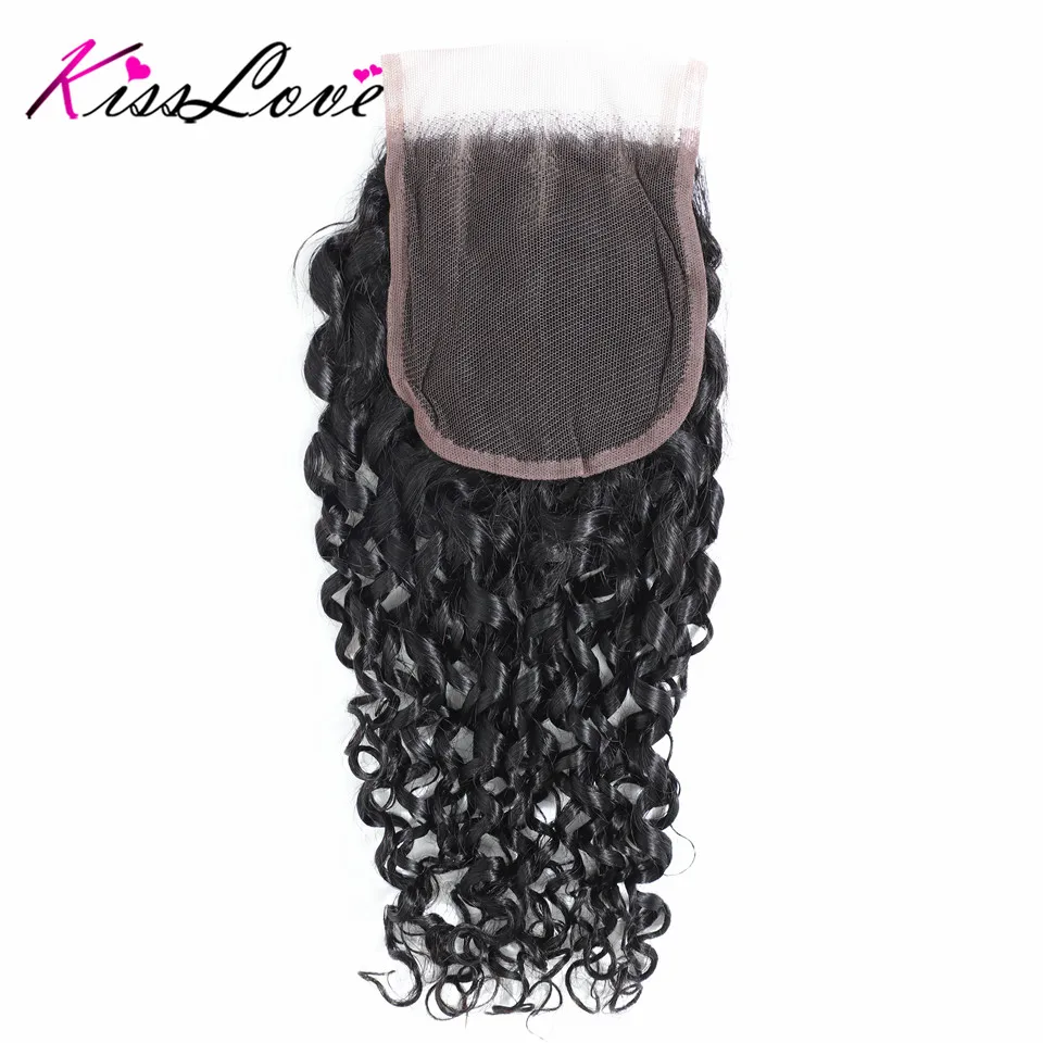 

Brazilian Hair Pixie Curls Bundles with Closure 100% Human Hair bundles Weave 3/4 Bundles with Closure Remy Hair Kiss Love