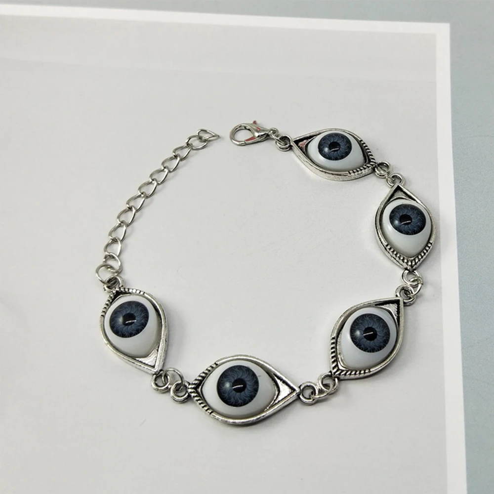Винтажный Бронзовый турецкий дьявол Evil Eyes браслет кулон Панк подвеска в стиле