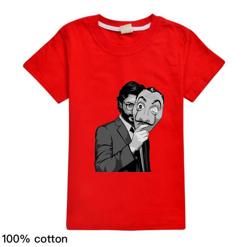 

La Casa De Papel Boys T Shirts Money Heist TV Male Short Sleeve Birthday Tshirts for Girls Tops House of Paper Tees Ropa