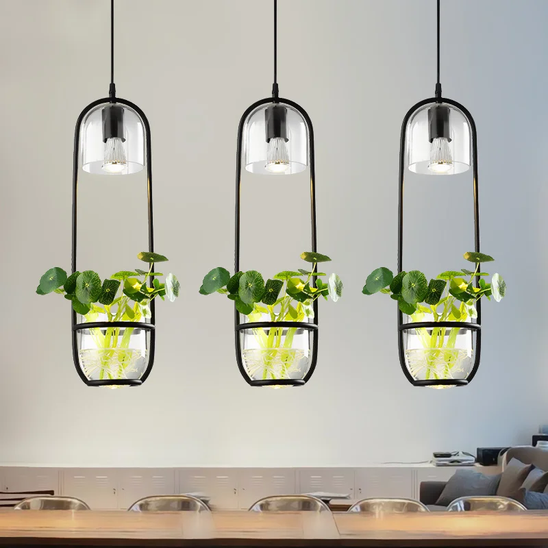 Креативные цветы и растения длинная Подвесная лампа прикроватный светильник для