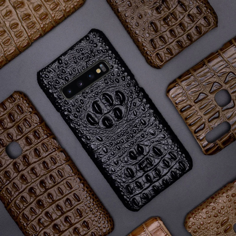 Чехол для телефона для samsung S6 S7 край S8 S9 S10 Plus Note 8, 9, 10 и узором «крокодиловая кожа» чехол для A20 A30 A50 A70 A5 A7 A8 чехол