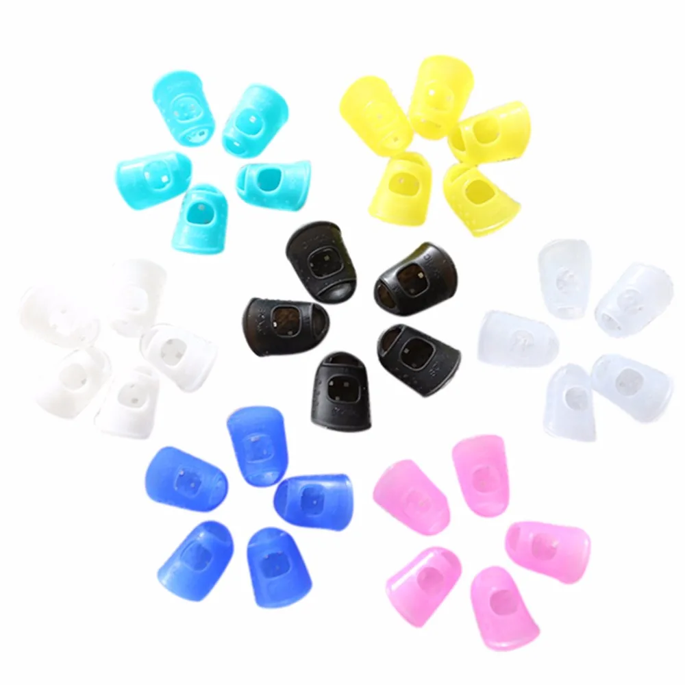 

Silicone Fingertip Protector Fingerstall Guitar String Finger Guard Left Hand Against The Press Sore Finger Ballad Guitar S/M/L